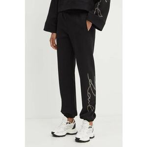 Karl Lagerfeld pantaloni de trening culoarea negru, cu imprimeu, 245W1053 imagine