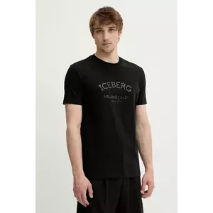 Iceberg tricou din bumbac culoarea negru, cu imprimeu imagine