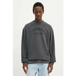 Iceberg bluza barbati, culoarea gri, cu imprimeu imagine