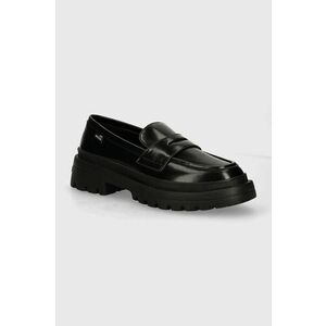 Love Moschino mocasini de piele femei, culoarea negru, cu platforma, JA10255G1LJD0000 imagine