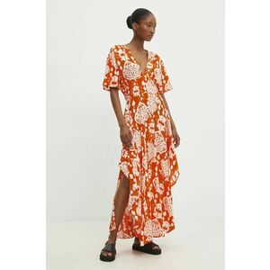 Answear Lab rochie culoarea portocaliu, maxi, evazati imagine