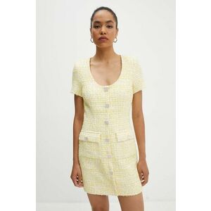 Rotate rochie Boucle Dress culoarea galben, mini, evazati, 1130781895 imagine