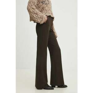 Answear Lab pantaloni femei, culoarea maro, lat, high waist imagine
