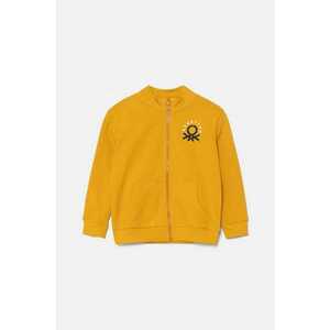 United Colors of Benetton hanorac de bumbac pentru copii culoarea galben, modelator, 3J70G5033 imagine