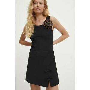 Answear Lab fustă-pantalon culoarea negru, uni, high waist imagine