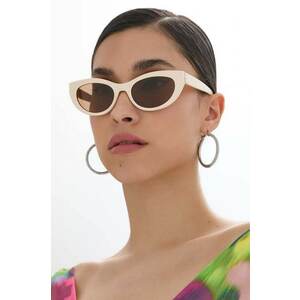 Saint Laurent ochelari de soare femei, culoarea bej imagine