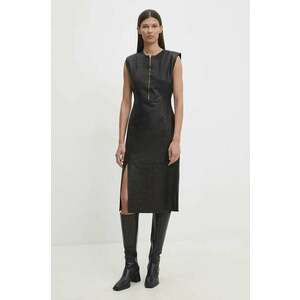 Bruuns Bazaar rochie de piele SoftBBAgathea leather dress culoarea negru, mini, mulata, BBW4183 imagine