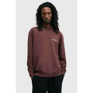 AllSaints hanorac de bumbac UNDERGROUND barbati, culoarea bordo, cu imprimeu, M033NB imagine
