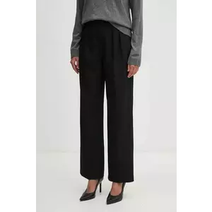 United Colors of Benetton pantaloni femei, culoarea negru, fason tigareta, high waist, 4OIGDF077 imagine