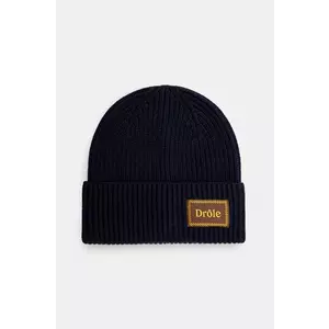 Drôle de Monsieur căciulă de lână Le Bonnet Laine culoarea albastru marin, de lana, din tricot gros, E-BN104-WO007-NY imagine