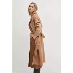 La Petite Française vesta de lana PFMODESTE culoarea bej, de tranzitie, PFMODESTE imagine
