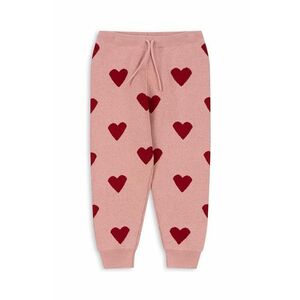 Konges Sløjd pantaloni de trening din bumbac pentru copii LAPIS KNIT PANTS culoarea roz, modelator, KS101555 imagine