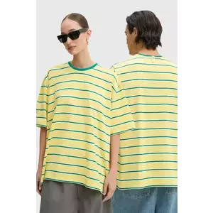 Sunnei tricou din bumbac culoarea galben, modelator, RTWXJER008 imagine