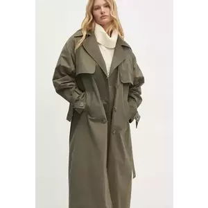 Answear Lab trenci femei, culoarea verde, de tranzitie, cu doua randuri de nasturi imagine
