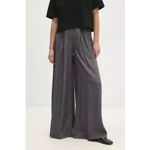 Answear Lab pantaloni femei, culoarea gri, lat, high waist imagine