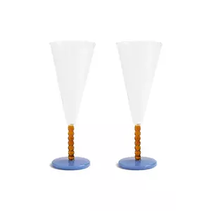 &k amsterdam set de pahare de vin Flute perle amber 2-pack imagine