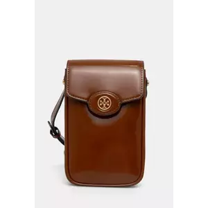 Tory Burch poseta de piele Robinson culoarea maro, 156747.223 imagine