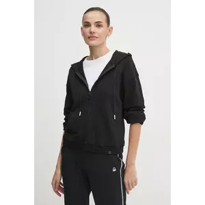 United Colors of Benetton bluza femei, culoarea negru, cu glugă, neted, 31NB3M06U imagine