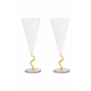 &k amsterdam set de pahare de vin curve caramel 0.18 L 2-pack imagine