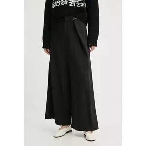 MM6 Maison Margiela pantaloni femei, culoarea negru, lat, high waist, S62KB0217.M35225 imagine