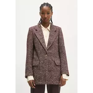 Answear Lab sacou culoarea bordo, un singur rand de nasturi, modelator imagine