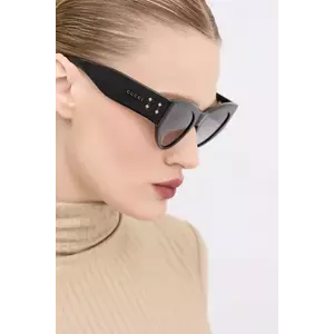 Gucci ochelari de soare femei, culoarea negru, GG1704S imagine