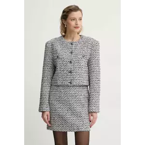 Gestuz sacou din lana culoarea alb, un singur rand de nasturi, modelator, 10909601 imagine