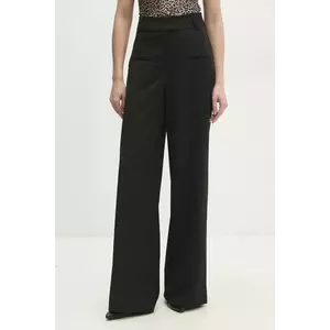 Answear Lab pantaloni femei, culoarea verde, lat, high waist imagine
