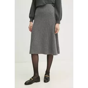 United Colors of Benetton fusta de lana culoarea gri, midi, evazati, 1244D001M imagine