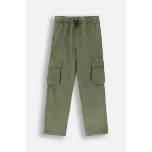Coccodrillo pantaloni de bumbac pentru copii culoarea verde, neted, GRUNGE SWAMP BOY JUNIOR imagine
