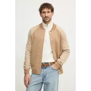 Hackett London cardigan barbati, culoarea bej, HM703278 imagine