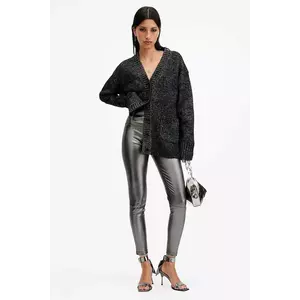 AllSaints leggins din piele CORA culoarea argintiu, uni, W058TB imagine
