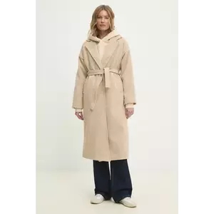Answear Lab palton femei, culoarea bej, de tranzitie, oversize imagine