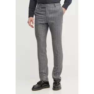 Hackett London pantaloni de lana culoarea gri, mulata, HM470562R imagine