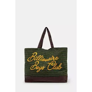Billionaire Boys Club geantă Script Check Tote Bag culoarea verde, B24483 imagine