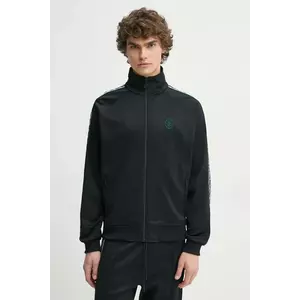 Drôle de Monsieur bluza La Veste Survet' barbati, culoarea negru, cu imprimeu, PERM-SJ007-PL135-BL imagine