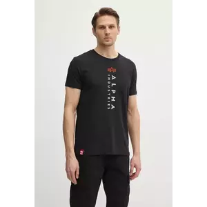 Alpha Industries tricou din bumbac R Print T barbati, culoarea negru, cu imprimeu, 136509 imagine