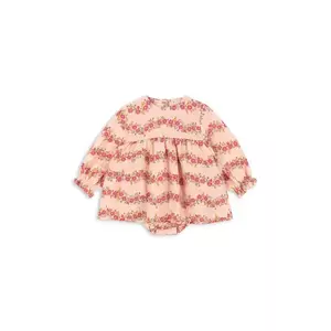 Konges Sløjd rochie din bumbac pentru bebeluși BELLA FRILL ROMPER GOTS culoarea roz, mini, evazati, KS102295 imagine
