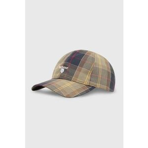 Barbour șapcă de baseball din bumbac Tartan Sports Cap culoarea verde, modelator, MHA0617 imagine