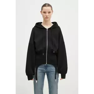 Fiorucci bluza Neoprene Suspender femei, culoarea negru, cu glugă, neted, W01FMSHO268NE01BK01 imagine