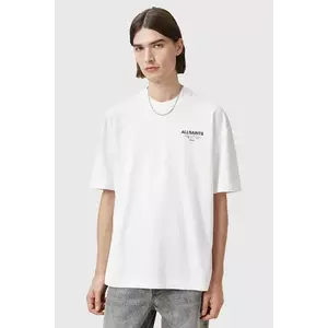 AllSaints tricou din bumbac AMORE barbati, culoarea alb, cu imprimeu, M010PC imagine