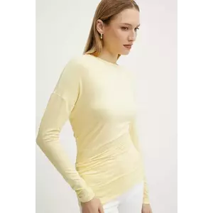 MAX&Co. bluza femei, culoarea galben, neted, 2516941012200 imagine