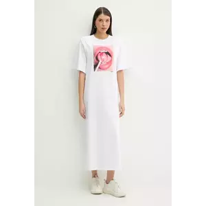 Fiorucci rochie din bumbac Lollipop Mouth Print Maxi T-Dress culoarea alb, maxi, drept, W02SPDTS108CJ01WH03 imagine