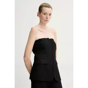 ISABELLE BLANCHE bluza femei, culoarea negru, neted, IS25SS-C051-T004 imagine