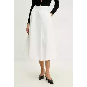 Answear Lab fusta culoarea alb, midi, evazati imagine