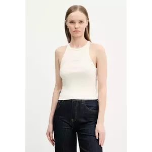 Superdry top din bumbac culoarea bej, W6012145A-8ML imagine