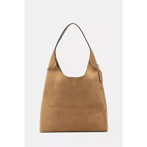 Coach geanta de mana din piele intoarsa Brooklyn culoarea verde, CW636 imagine