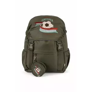 Konges Sløjd ghiozdan copii CLOVER SCHOOLBAG culoarea verde, mare, cu imprimeu, KS102991 imagine