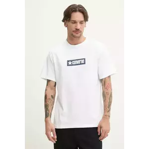 Converse tricou din bumbac barbati, culoarea alb, cu imprimeu, 10027995-A02 imagine