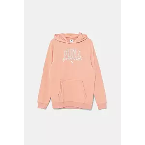 Puma bluza copii CLASS Hoodie TR culoarea portocaliu, cu glugă, cu imprimeu, 685829 imagine